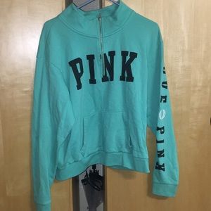 Mint green PINK quarter zip